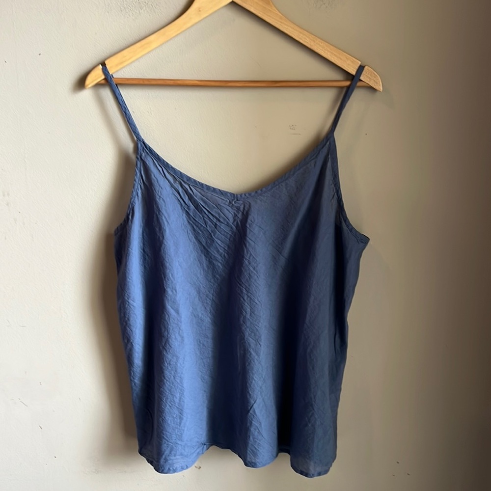 Soft Surroundings Silk Blue Tank Top